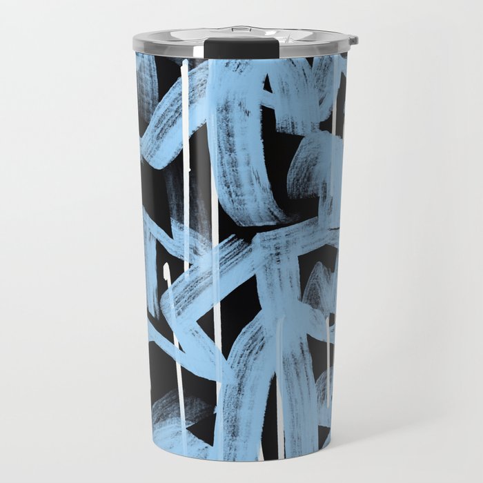 Blue abstract calligraphy Travel Mug Gallery Image 1
