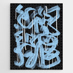 Blue abstract calligraphy Jigsaw Puzzle Gallery Image 1
