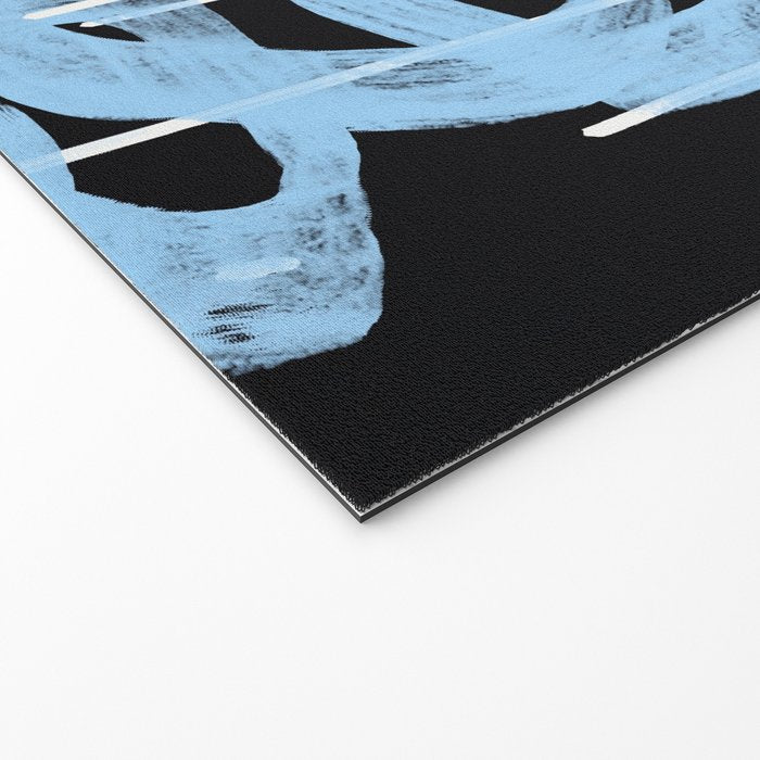 Blue abstract calligraphy Welcome Mat Gallery Image 2