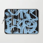 Blue abstract calligraphy Laptop Sleeve Gallery Image 1