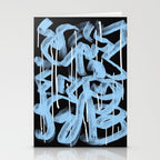 Blue abstract calligraphy Stationery Card Gallery Image 2