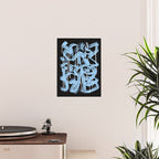Blue abstract calligraphy Poster Gallery Image 2
