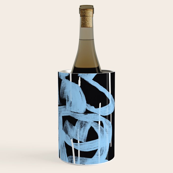 Blue abstract calligraphy Wine Chiller Gallery Image 3