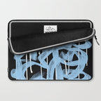 Blue abstract calligraphy Laptop Sleeve Gallery Image 2