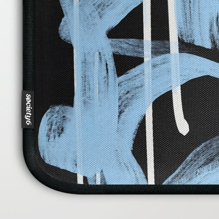 Blue abstract calligraphy Laptop Sleeve Gallery Image 3