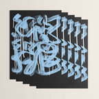 Blue abstract calligraphy Wrapping Paper Gallery Image 3