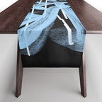 Blue abstract calligraphy Table Runner Gallery Image 1