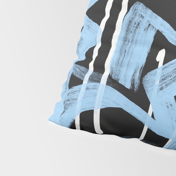 Blue abstract calligraphy Pillow Sham Gallery Image 4