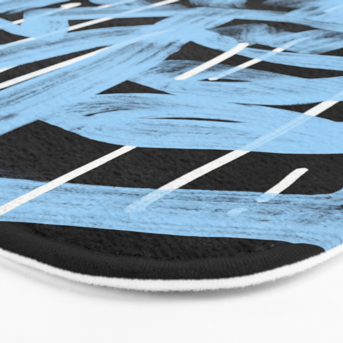 Blue abstract calligraphy Bath Mat Gallery Image 3