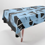 Blue abstract calligraphy Tablecloth Gallery Image 1