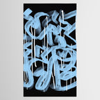 Blue abstract calligraphy Tablecloth Gallery Image 2