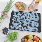 Blue abstract calligraphy Cutting Board Gallery Image 2