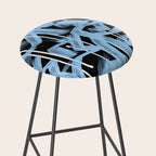 Blue abstract calligraphy Stool Gallery Image 2