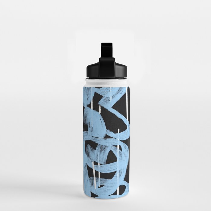 Blue abstract calligraphy Water Bottle Gallery Image 2