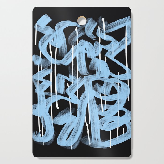 Blue abstract calligraphy Cutting Board Gallery Image 1