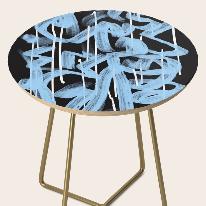 Blue abstract calligraphy Side Table Gallery Image 2