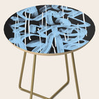 Blue abstract calligraphy Side Table Gallery Image 2