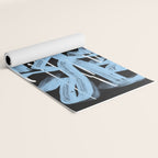 Blue abstract calligraphy Yoga Mat Gallery Image 2