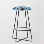 Blue abstract calligraphy Stool Gallery Image 1
