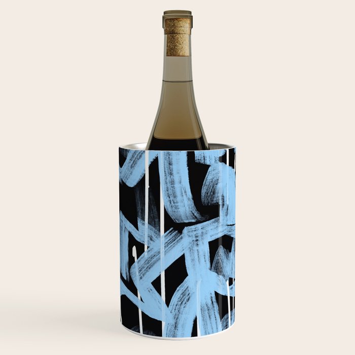 Blue abstract calligraphy Wine Chiller Gallery Image 1