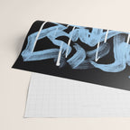 Blue abstract calligraphy Wrapping Paper Gallery Image 2