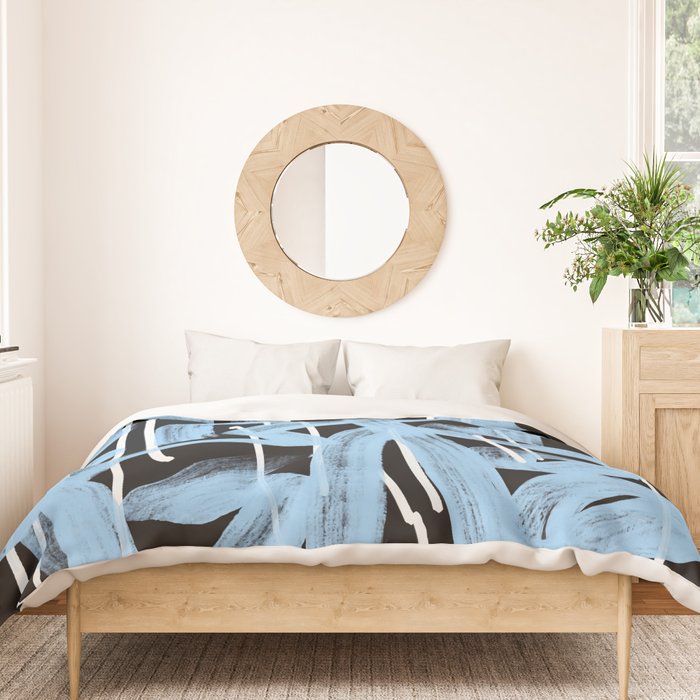 Blue abstract calligraphy Duvet Cover Gallery Image 3
