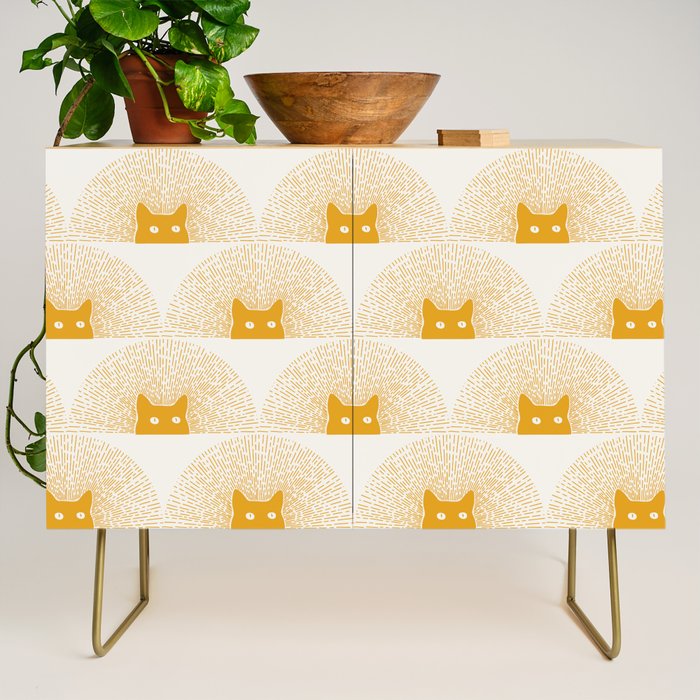 Good Meowning Pattern Credenza Gallery Image 1