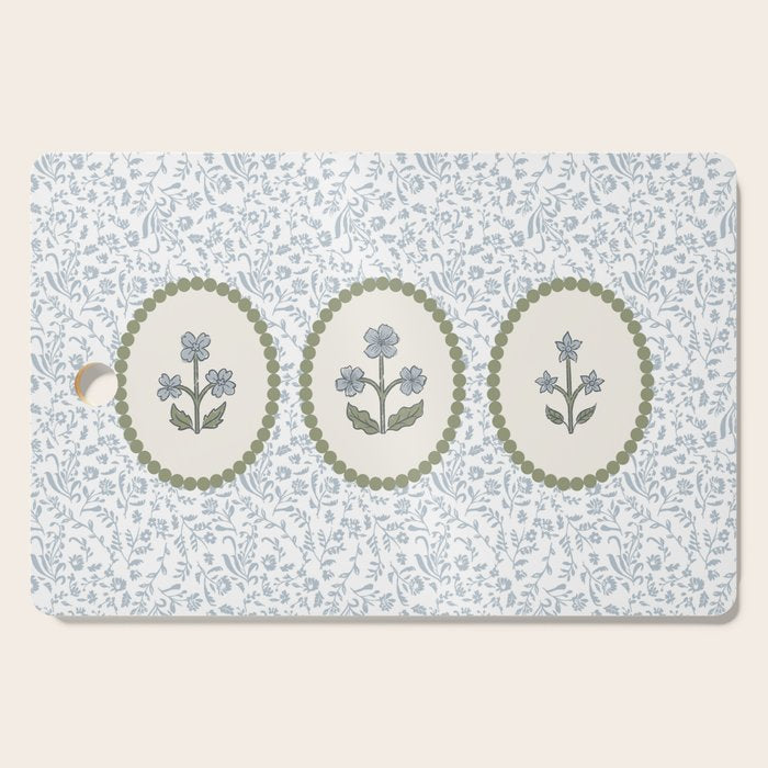 Ditsy Block Print Floral Tryptich Cutting Board Gallery Image 1