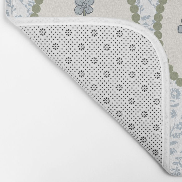 Ditsy Block Print Floral Tryptich Bath Mat Gallery Image 2