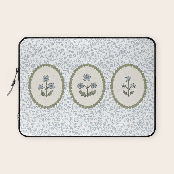 Ditsy Block Print Floral Tryptich Laptop Sleeve Gallery Image 1