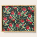 Pohutukawa - Red / Natural Green Serving Tray Gallery Image 1