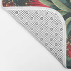 Pohutukawa - Red / Natural Green Bath Mat Gallery Image 2