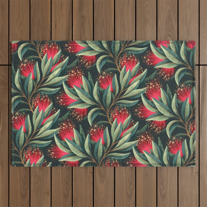 Pohutukawa - Red / Natural Green Outdoor Rug Gallery Image 1