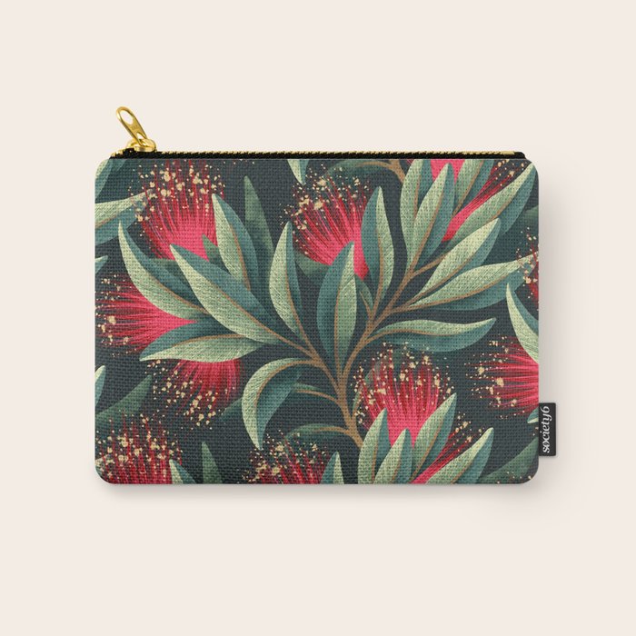 Pohutukawa - Red / Natural Green Carry All Pouch Gallery Image 1