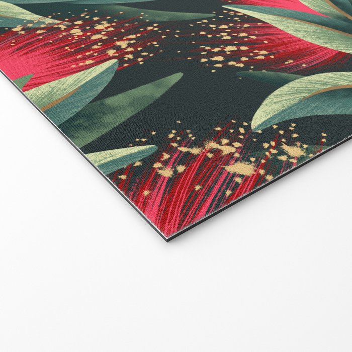 Pohutukawa - Red / Natural Green Welcome Mat Gallery Image 2