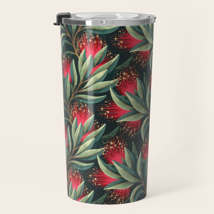 Pohutukawa - Red / Natural Green Travel Mug Gallery Image 3