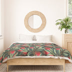 Pohutukawa - Red / Natural Green Duvet Cover Gallery Image 3