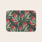 Pohutukawa - Red / Natural Green Bath Mat Gallery Image 1