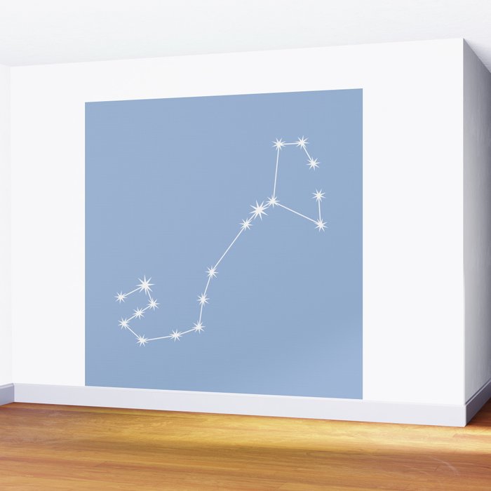 Scorpio Zodiac Star Constellation Line Art Sky Blue Wall Mural Gallery Image 2