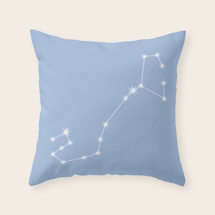 Scorpio Zodiac Star Constellation Line Art Sky Blue Throw Pillow Gallery Image 1