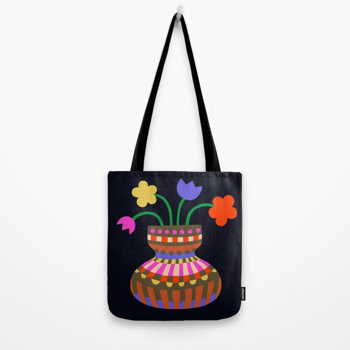 Folk Flower Vase Tote Bag Gallery Image 2