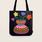Folk Flower Vase Tote Bag Gallery Image 1