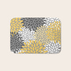 Modern Elegant Chic Floral Pattern, Soft Yellow, Gray, White Bath Mat Gallery Image 1