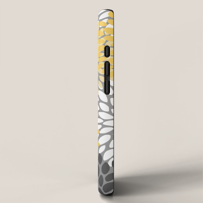 Modern Elegant Chic Floral Pattern, Soft Yellow, Gray, White iPhone Case Gallery Image 2