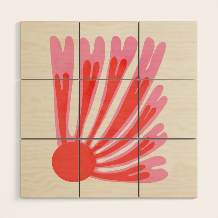 Tart & Amaranth: Wild Flower | Matisse Foliage Paper Cutouts Wood Wall Art Gallery Image 1