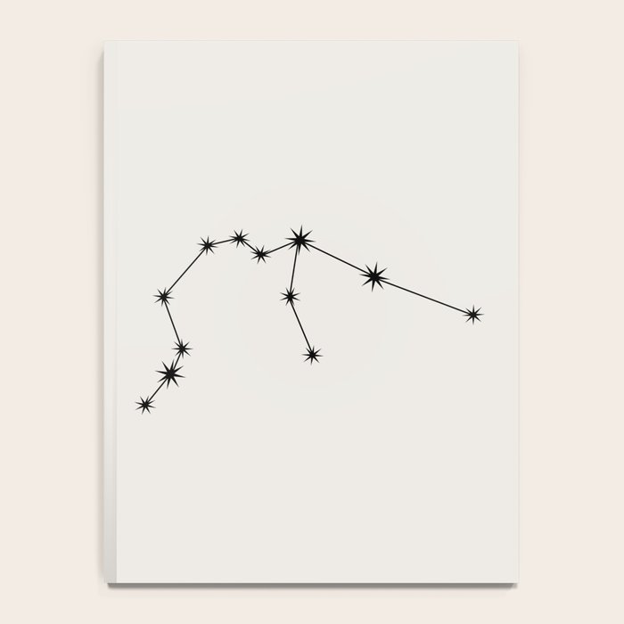 Aquarius Zodiac Star Constellation Line Art White Notebook Gallery Image 4