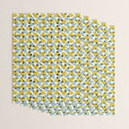 Linocut Hearts / Blue & Yellow Wrapping Paper Gallery Image 3