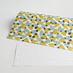 Linocut Hearts / Blue & Yellow Wrapping Paper Gallery Image 2