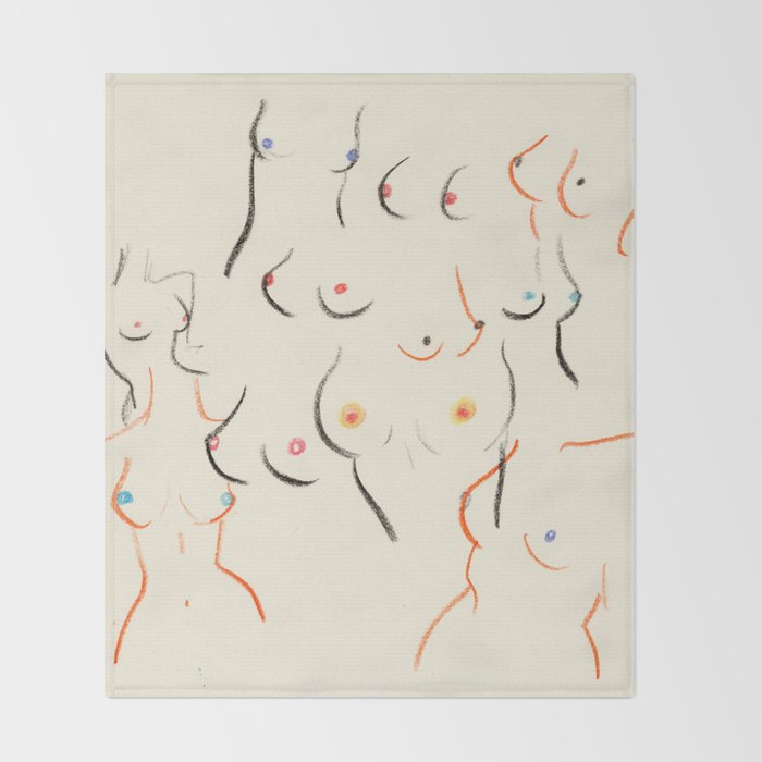 Breasts in Cream Throw Blanket Gallery Image 2