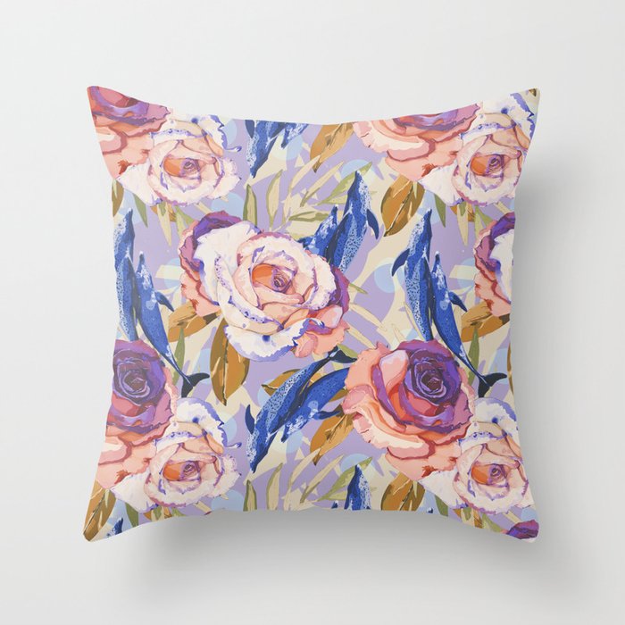 Dolphins in the roses A Throw Pillow Gallery Image 1